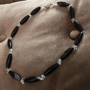 4-sale Agate & Clear Quartz Crystal Necklace- 604 $30 or $25 w/offer